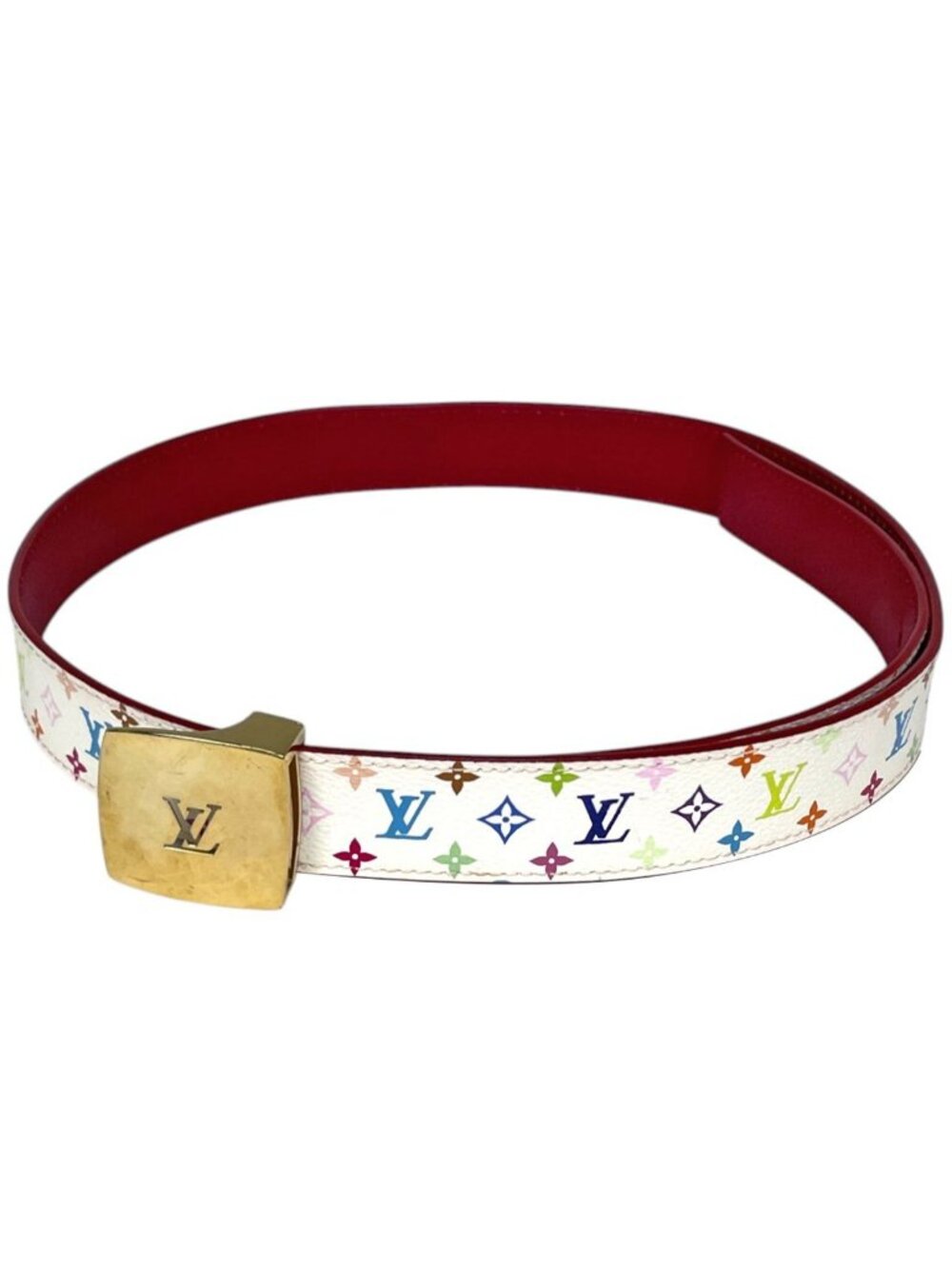 Louis Vuitton Ceinture LV Cut Belt Monogram Multicolor Blanc